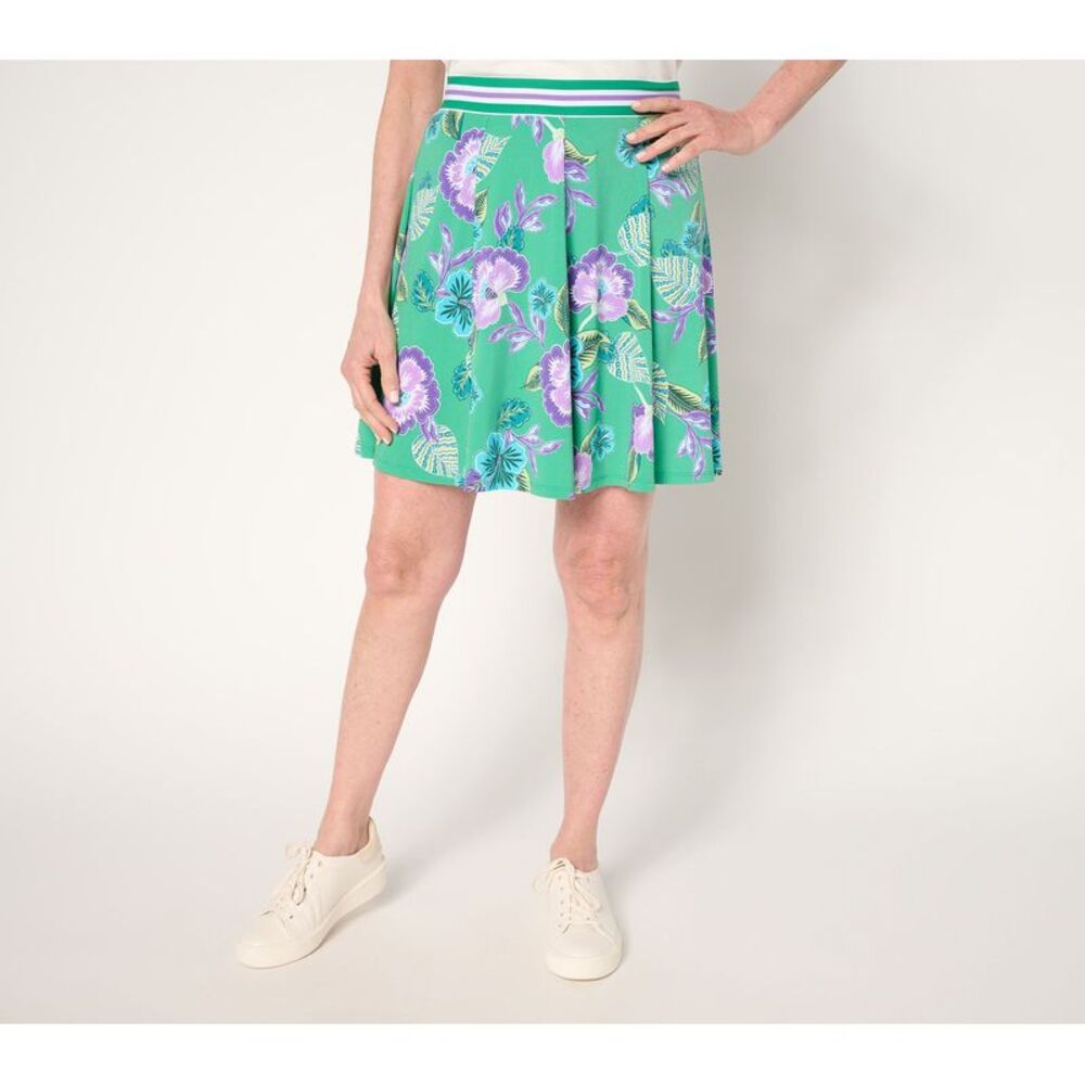 Susan Graver Women's Petite Skirt PL Courtside Social Multi-colored A690996